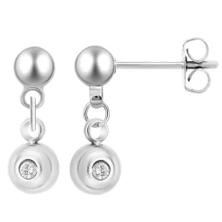 Pendantes So Charm - BD4184-ARGENT-DIAMANT - Boucles D'Oreilles Argentées