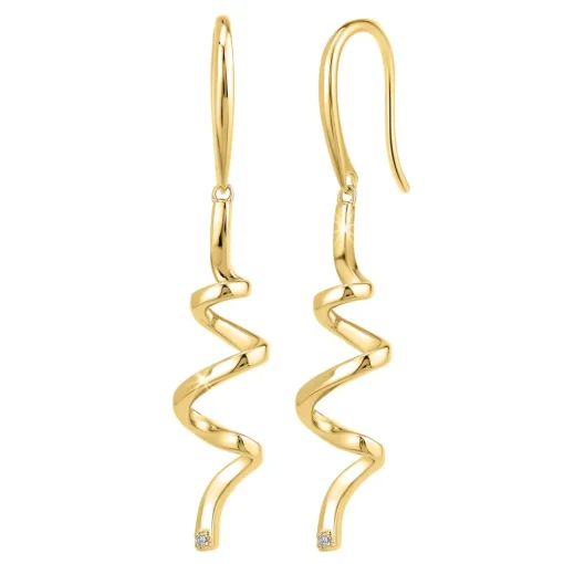 Pendantes So Charm - BD1549-BO-DORE-DIAMANT-BlANC - Boucles D'Oreilles Dorées