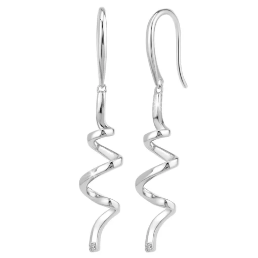 Pendantes So Charm - BD1549-BO-ARGENT-DIAMANT-BLANC - Boucles D'Oreilles Argentées