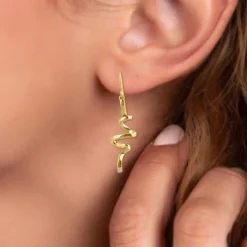 Pendantes So Charm - BD1549-BO-DORE-DIAMANT-BlANC - Boucles D'Oreilles Dorées