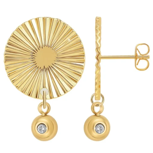 Pendantes So Charm - BD4185-DORE-DIAMANT - Boucles D'Oreilles Dorées