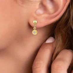 Pendantes So Charm - BD4184-DORE-DIAMANT - Boucles D'Oreilles Dorées