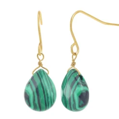 Pendantes So Charm - B2499-MALACHITE - Boucles D'Oreilles Dorées