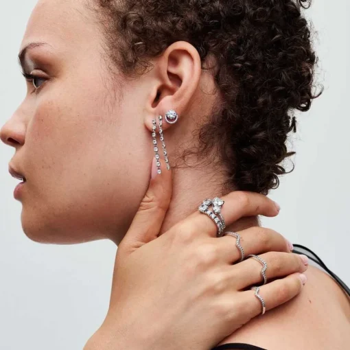 Pendants d’Oreilles Huit Pierres Scintillantes