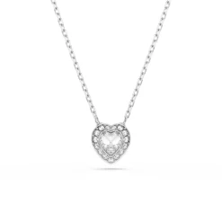 Pendentif Ariana Grande x Swarovski, Tailles variées, Cœur, Blanc, Métal rhodié