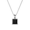Pendentif Simple Square Argenté et Noir