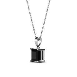 Pendentif Simple Square Argenté et Noir