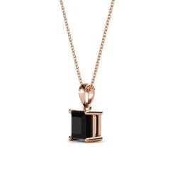 Pendentif Simple Square Or Rose et Noir