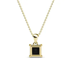 Pendentif Simple Square Or et Noir