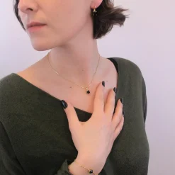 Pendentif Simple Square Or et Noir