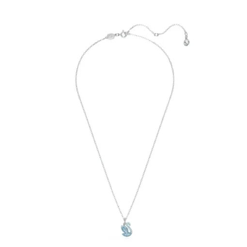 Pendentif Swarovski Iconic Swan Cygne Petit Bleu Métal rhodié