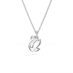 Pendentif Swarovski Iconic Swan Cygne Petit Bleu Métal rhodié