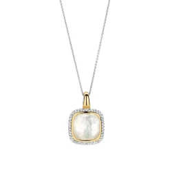 Pendentif Ti Sento - 6828MW Argent Doré Et Doublé Nacre Carré Et Pavage
