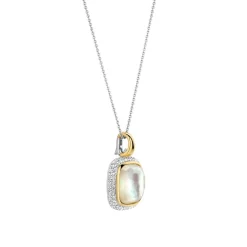 Pendentif Ti Sento - 6828MW Argent Doré Et Doublé Nacre Carré Et Pavage