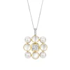 Pendentif Ti Sento - 6827YP Argent Doré Perles Synthétiques Et Oxyde De Zirconium Carré