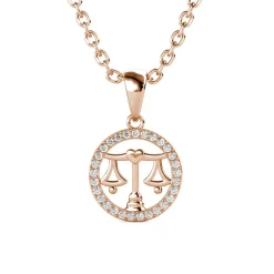 Pendentif Zodiaque Balance Or Rose