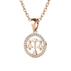 Pendentif Zodiaque Balance Or Rose