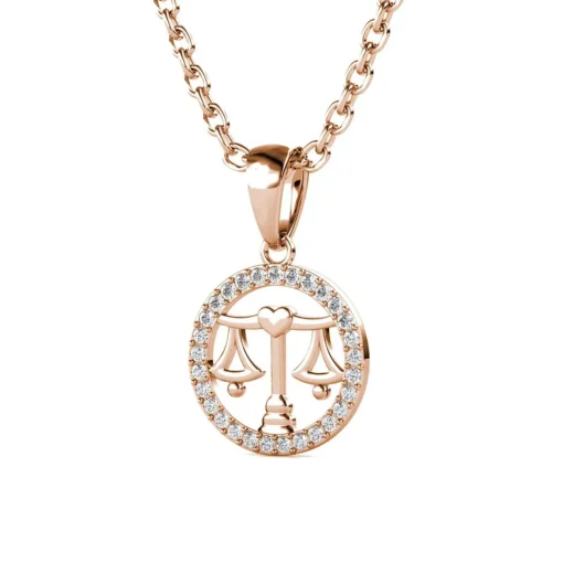 Pendentif Zodiaque Balance Or Rose