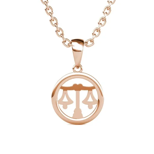 Pendentif Zodiaque Balance Or Rose