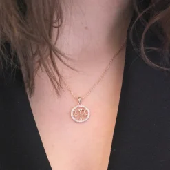 Pendentif Zodiaque Balance Or Rose