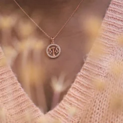Pendentif Zodiaque Balance Or Rose
