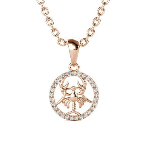 Pendentif Zodiaque Cancer Or Rose
