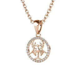 Pendentif Zodiaque Cancer Or Rose