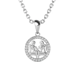 Pendentif Zodiaque Gémeaux Argenté
