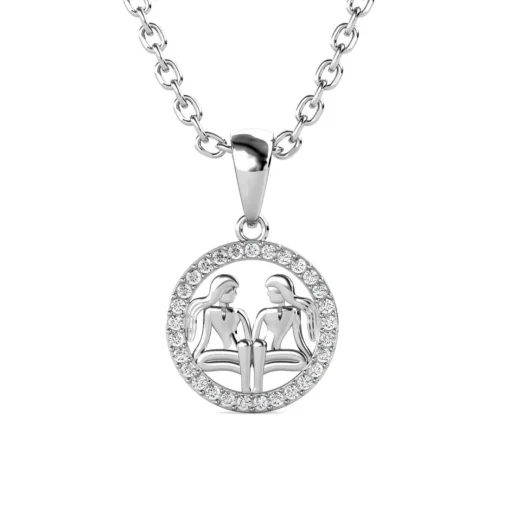 Pendentif Zodiaque Gémeaux Argenté