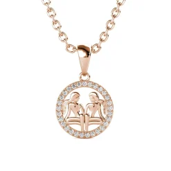 Pendentif Zodiaque Gémeaux Or Rose