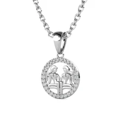 Pendentif Zodiaque Gémeaux Argenté