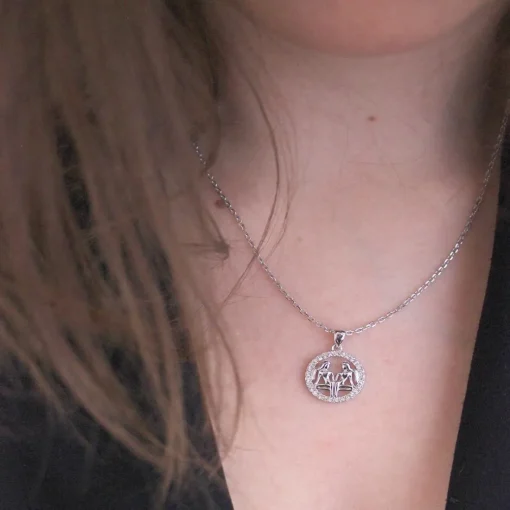 Pendentif Zodiaque Gémeaux Argenté