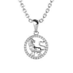 Pendentif Zodiaque Lion Argenté