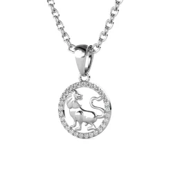 Pendentif Zodiaque Lion Argenté