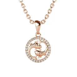 Pendentif Zodiaque Poisson Or Rose