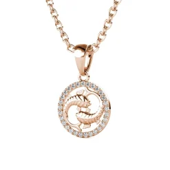 Pendentif Zodiaque Poisson Or Rose