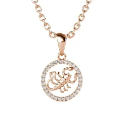 Pendentif Zodiaque Scorpion Or Rose