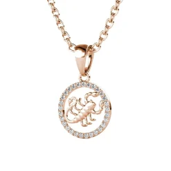 Pendentif Zodiaque Scorpion Or Rose