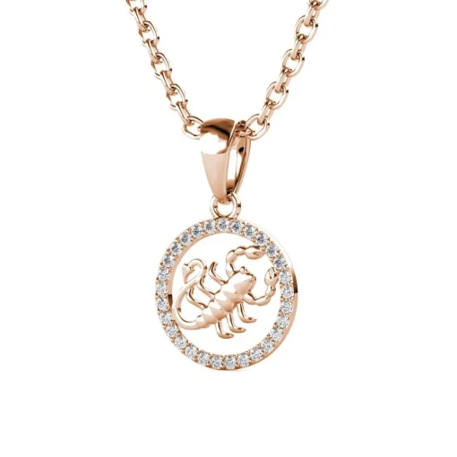 Pendentif Zodiaque Scorpion Or Rose