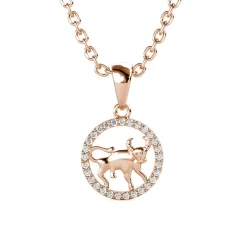 Pendentif Zodiaque Taureau Or Rose