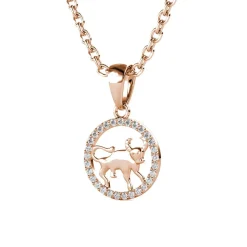 Pendentif Zodiaque Taureau Or Rose
