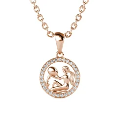 Pendentif Zodiaque Verseau Or Rose