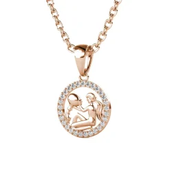 Pendentif Zodiaque Verseau Or Rose