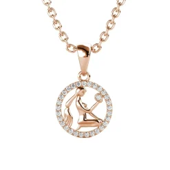 Pendentif Zodiaque Vierge Or Rose