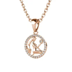 Pendentif Zodiaque Vierge Or Rose