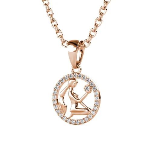 Pendentif Zodiaque Vierge Or Rose