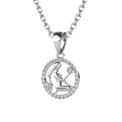Pendentif Zodiaque Vierge Argenté