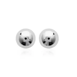 Puces argent femme rhodié boules - W0Y403Y4