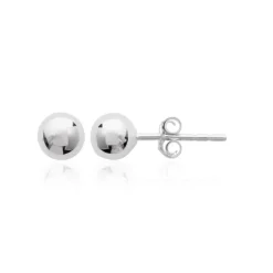Puces argent Femme rhodié boules - W0Y403Y6
