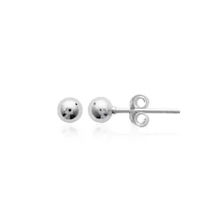 Puces argent femme rhodié boules - W0Y403Y4